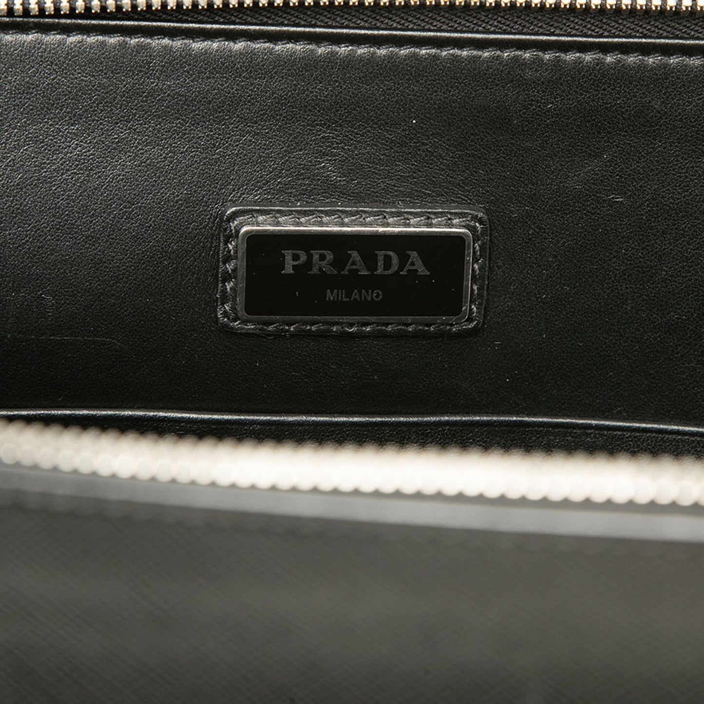 Prada Saffiano Logo Clutch