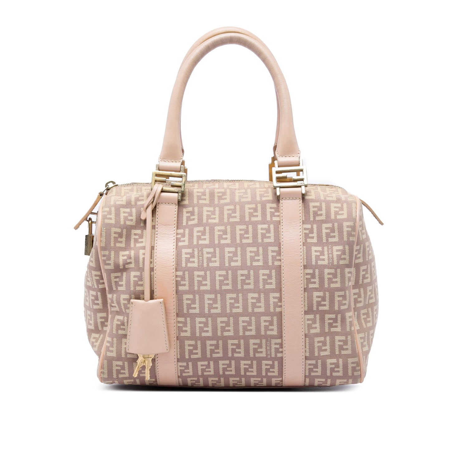 Fendi Small Zucchino Canvas Forever Bauletto Boston Bag