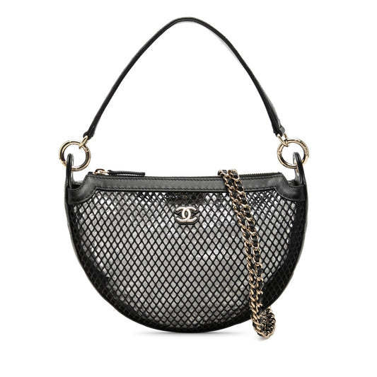 Chanel CC Mesh and Quilted Shiny Lambskin Chain Hobo