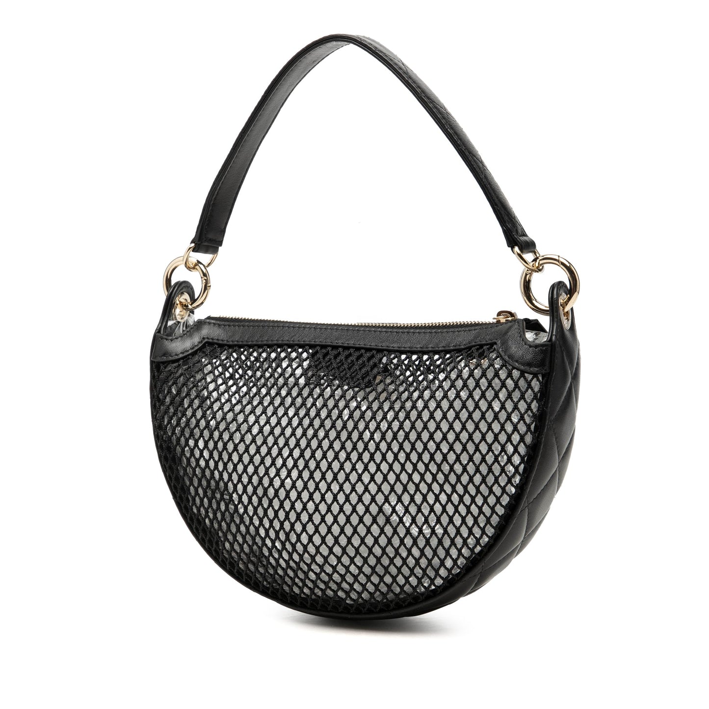 Chanel CC Mesh and Quilted Shiny Lambskin Chain Hobo
