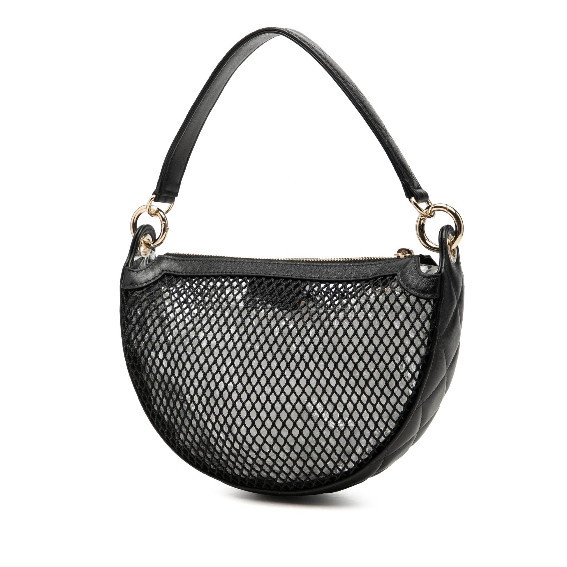 Chanel CC Mesh and Quilted Shiny Lambskin Chain Hobo