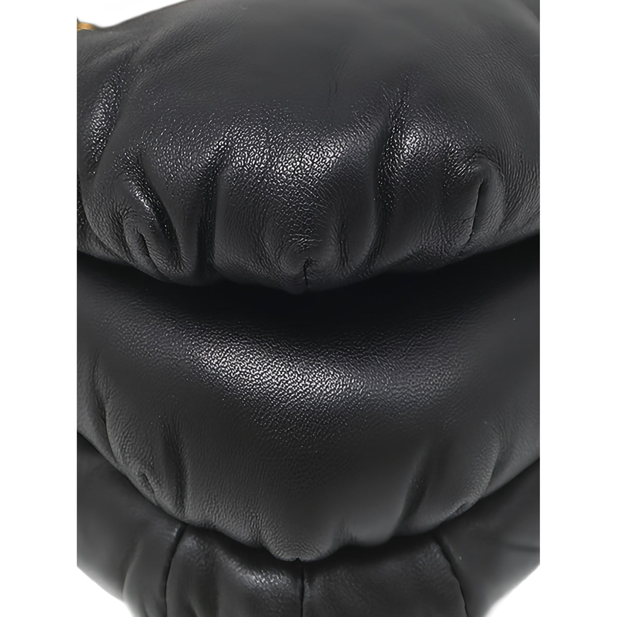 LOEWE Mini Shiny Lambskin Goya Puffer Bag — Black