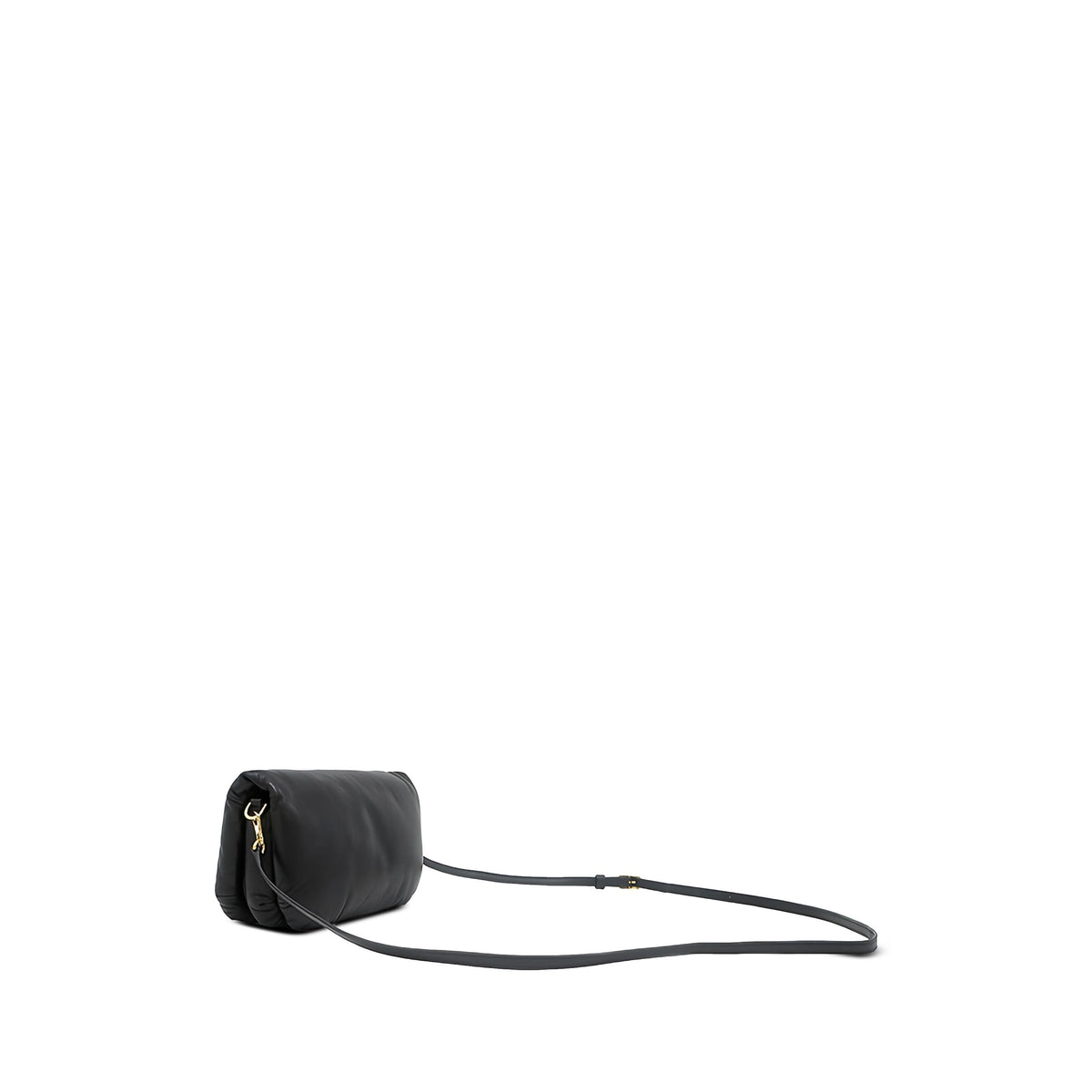LOEWE Mini Shiny Lambskin Goya Puffer Bag — Black