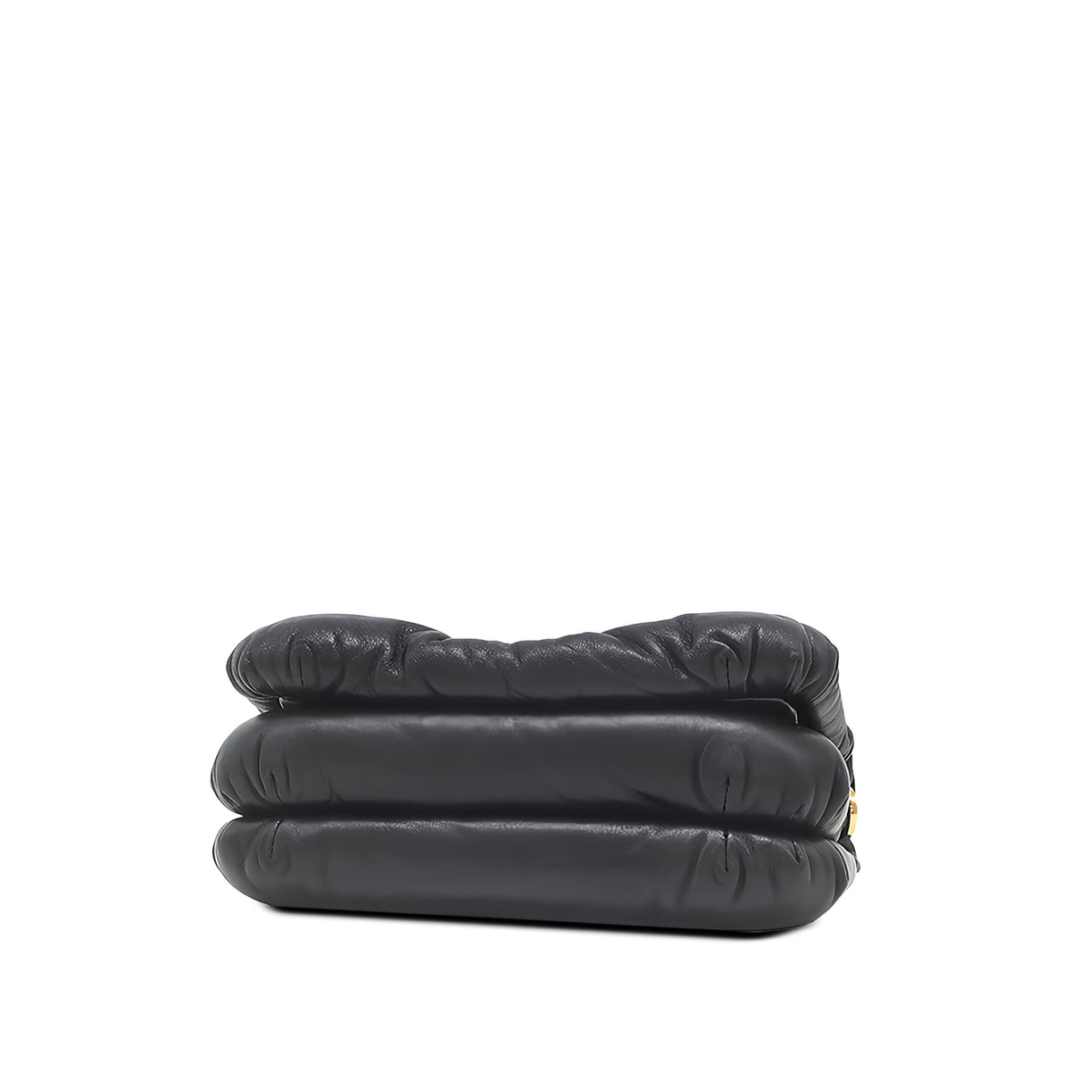 LOEWE Mini Shiny Lambskin Goya Puffer Bag — Black