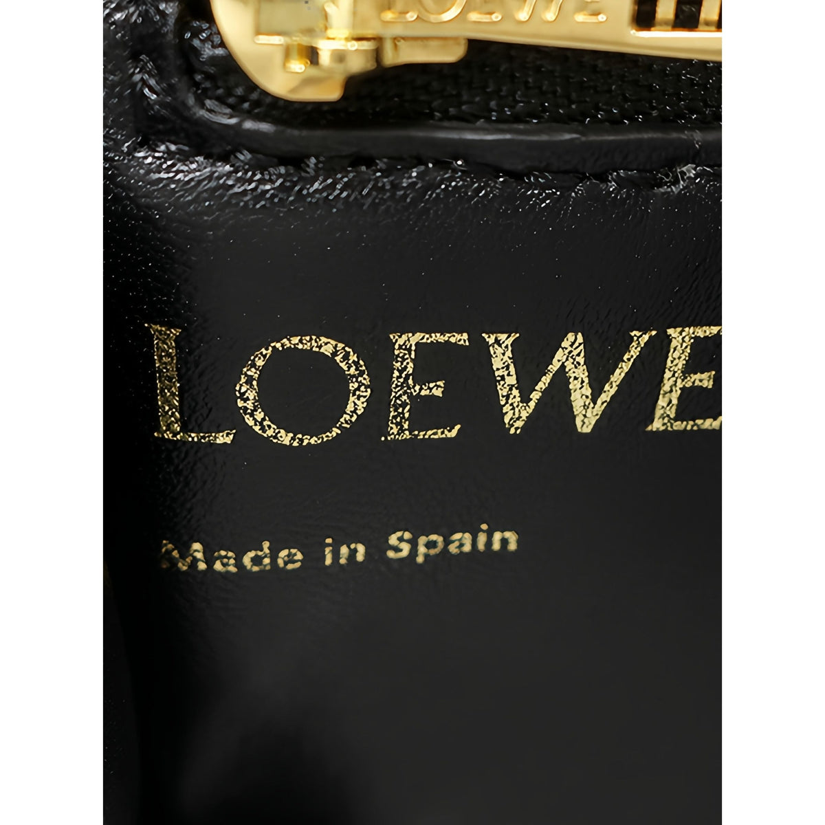 LOEWE Mini Shiny Lambskin Goya Puffer Bag — Black