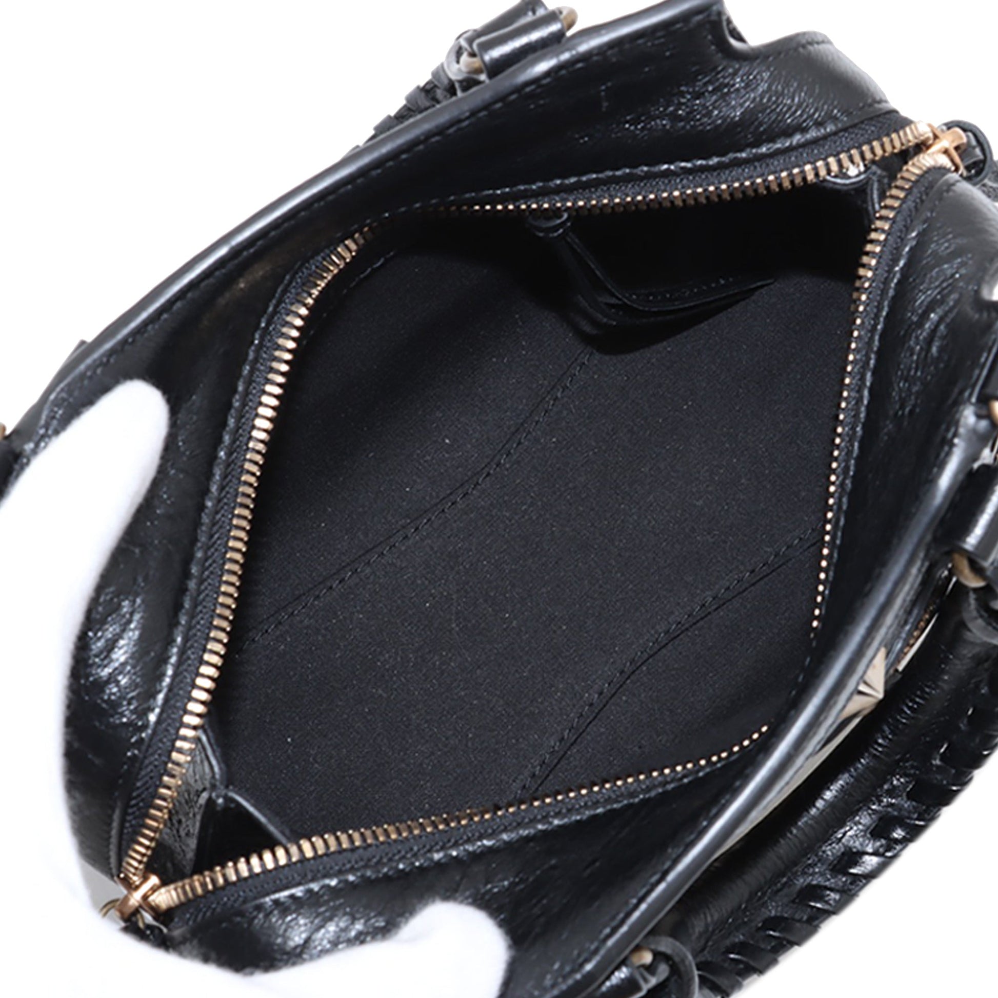 Balenciaga Mini Lambskin Embellished Motocross Neo Classic City Satchel