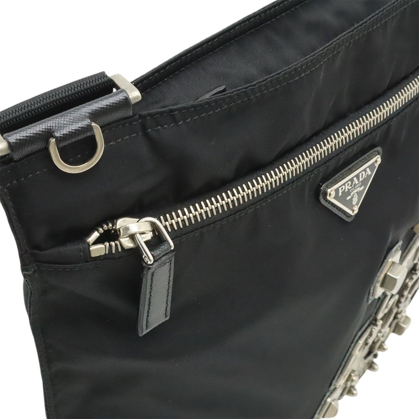 Prada Tessuto Skull Crossbody