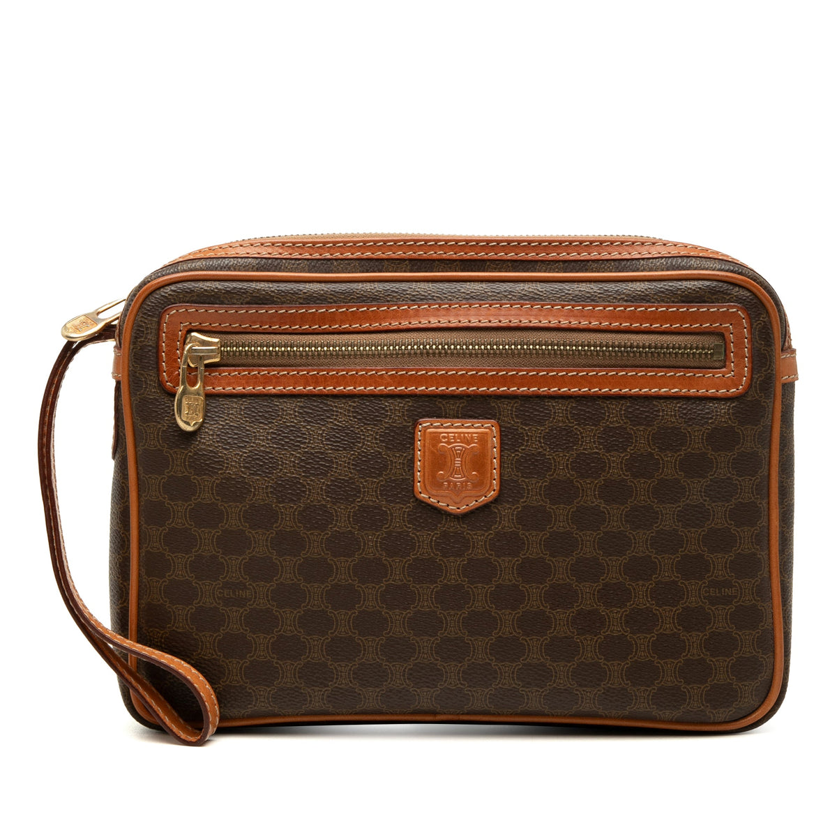 Celine Macadam Coated Canvas Clutch
