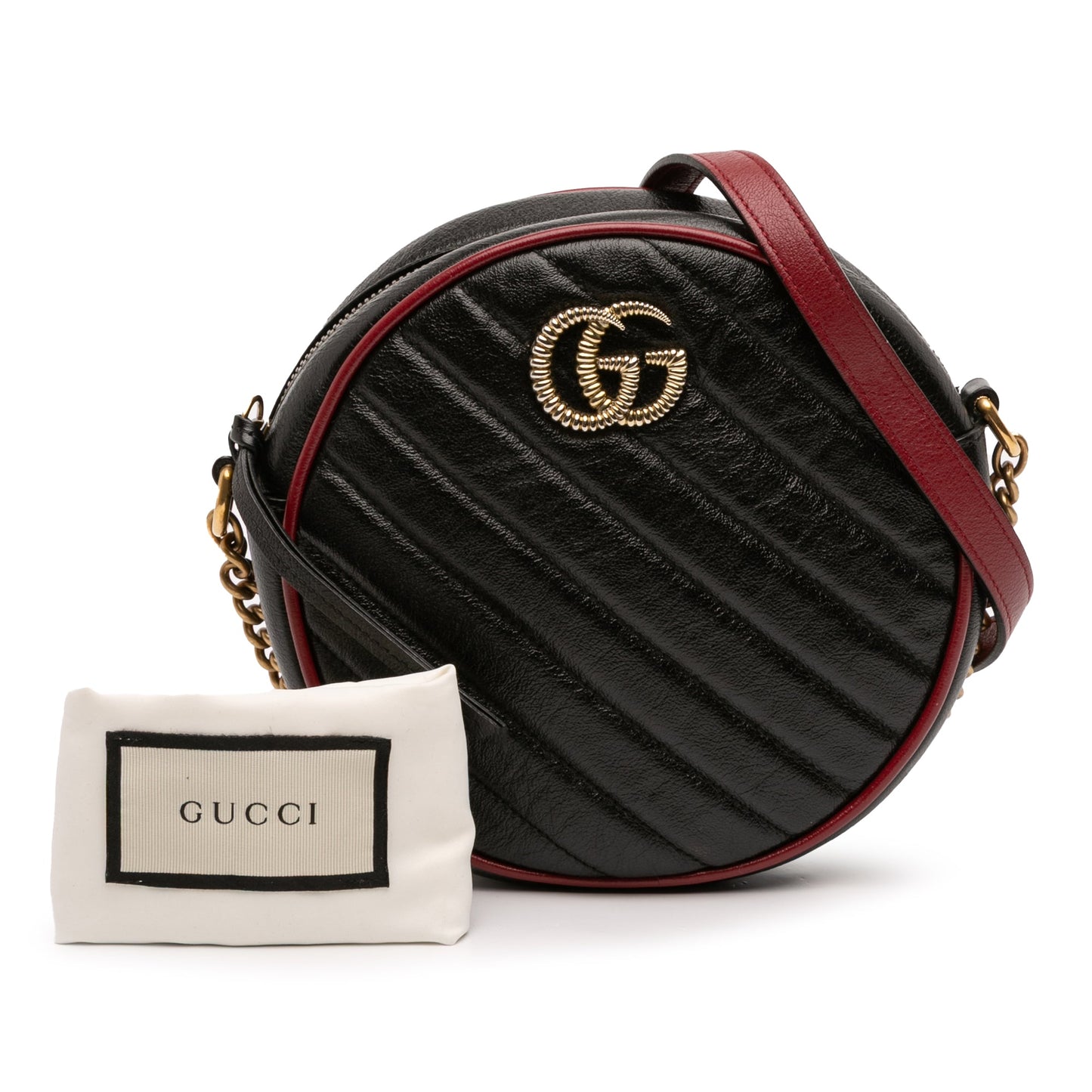 Gucci Mini GG Marmont Matelasse Leather Torchon Round Crossbody