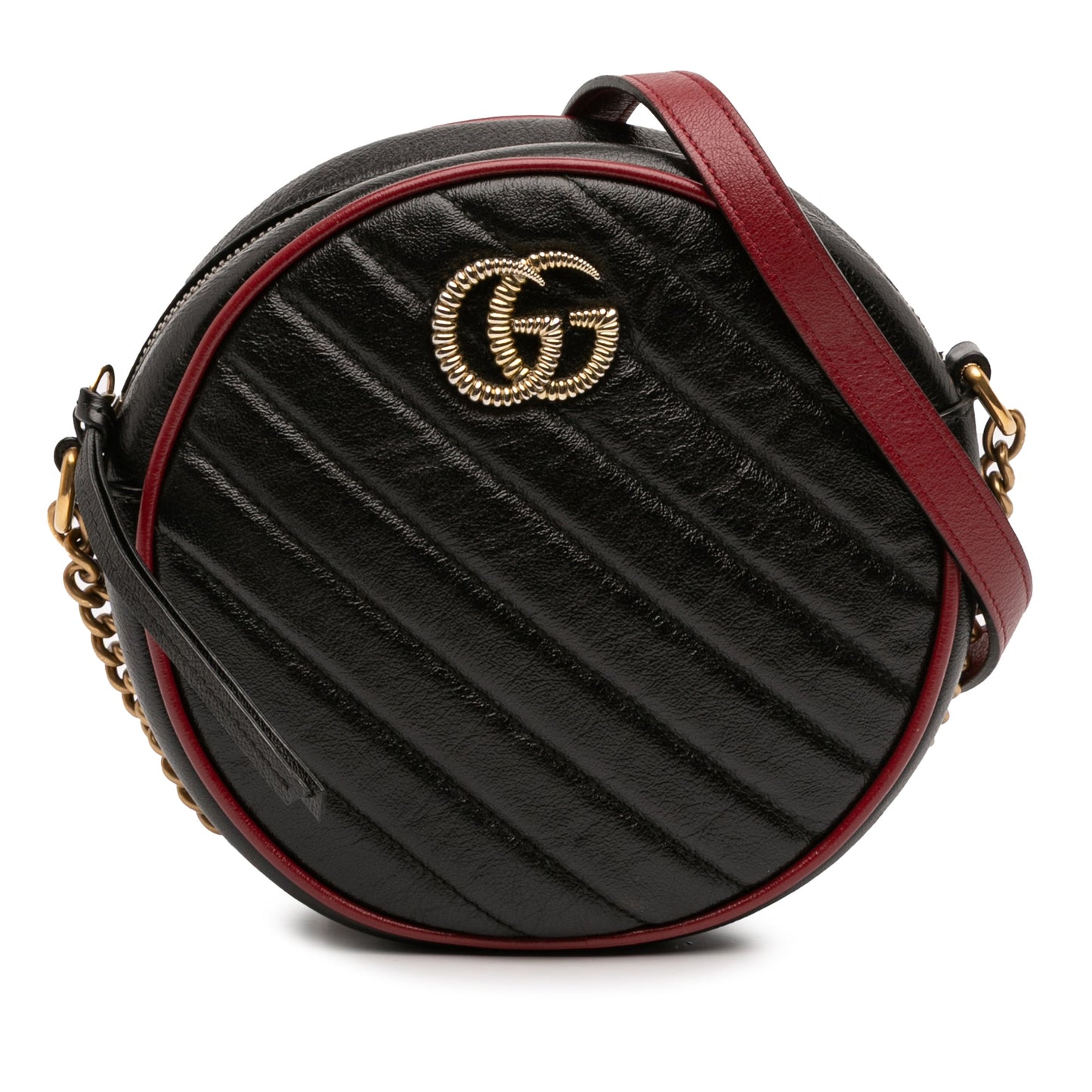 Gucci Mini GG Marmont Matelasse Leather Torchon Round Crossbody