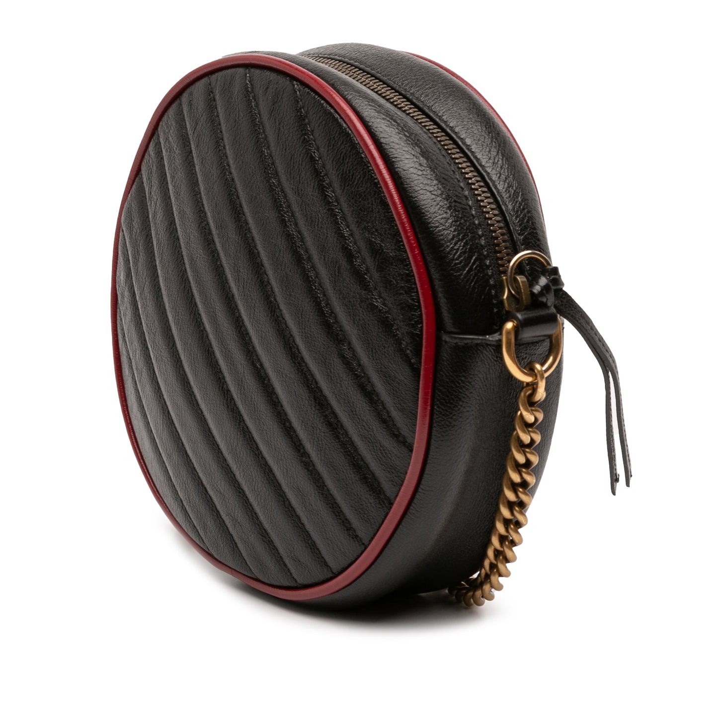 Gucci Mini GG Marmont Matelasse Leather Torchon Round Crossbody