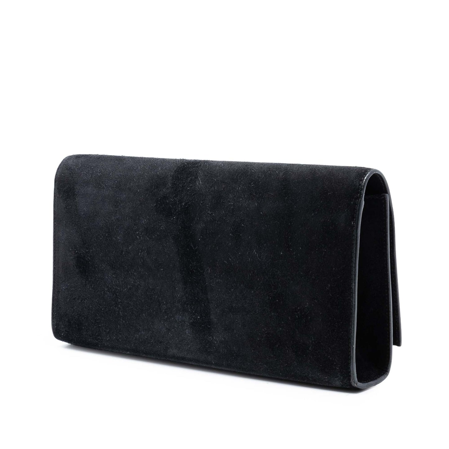 Saint Laurent Suede Monogram Kate Tassel Clutch