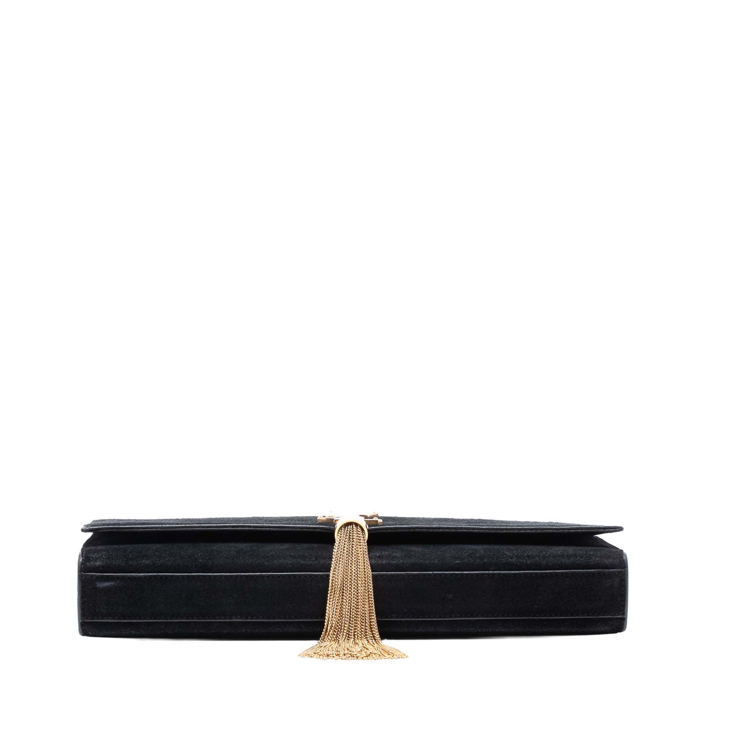 Saint Laurent Suede Monogram Kate Tassel Clutch