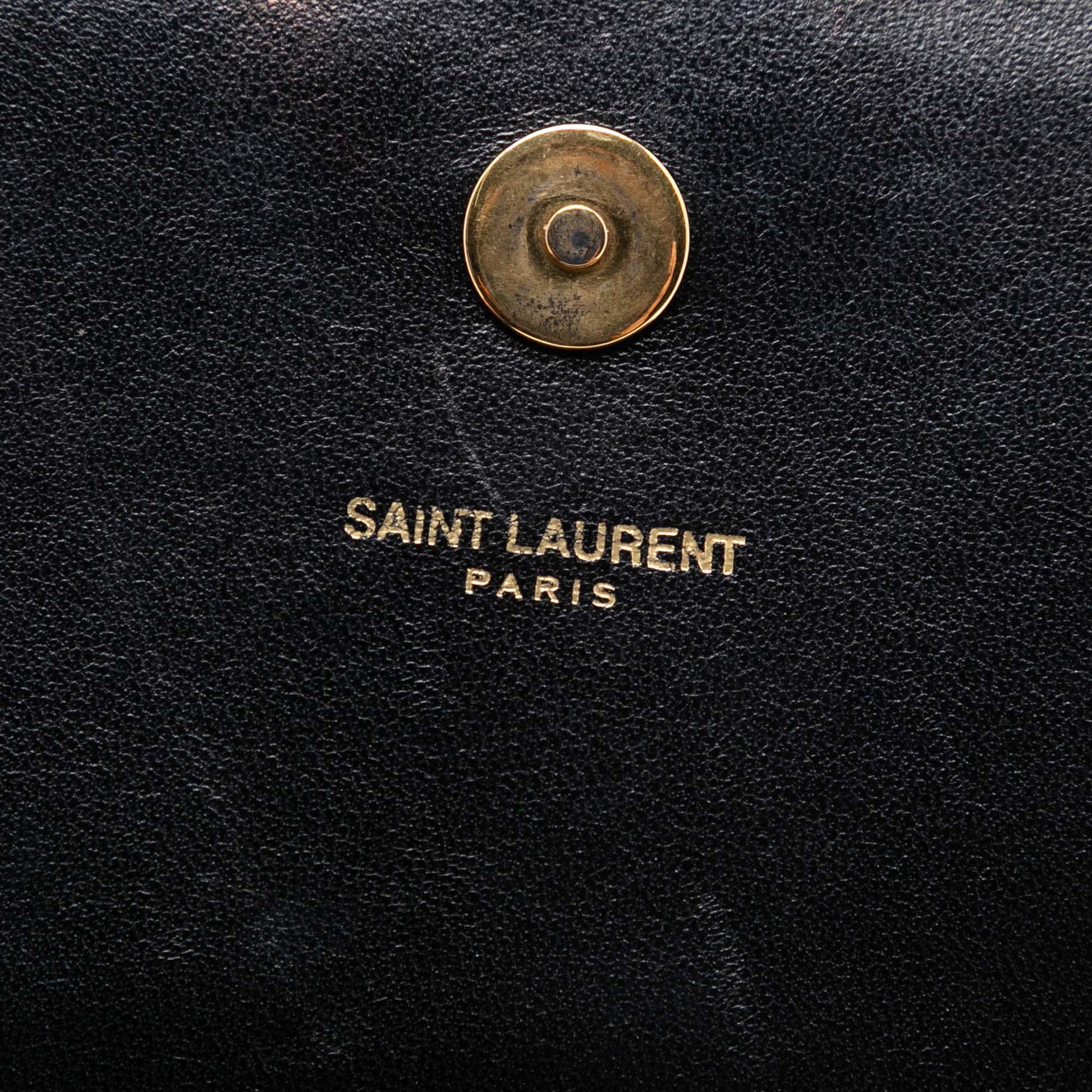 Saint Laurent Suede Monogram Kate Tassel Clutch