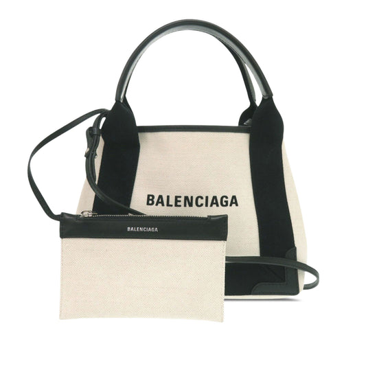 Balenciaga Canvas Navy Cabas Satchel XS