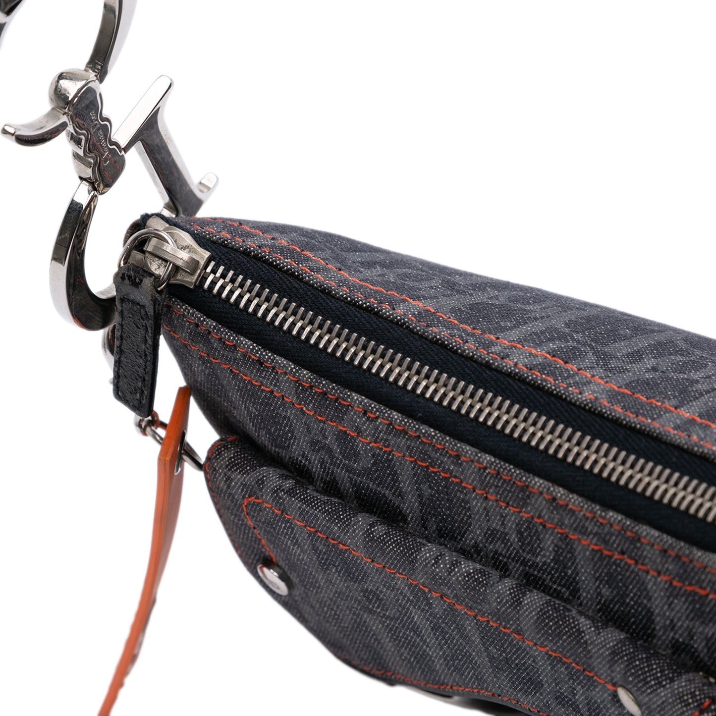 Dior Oblique Denim Flight Double Saddle Crossbody
