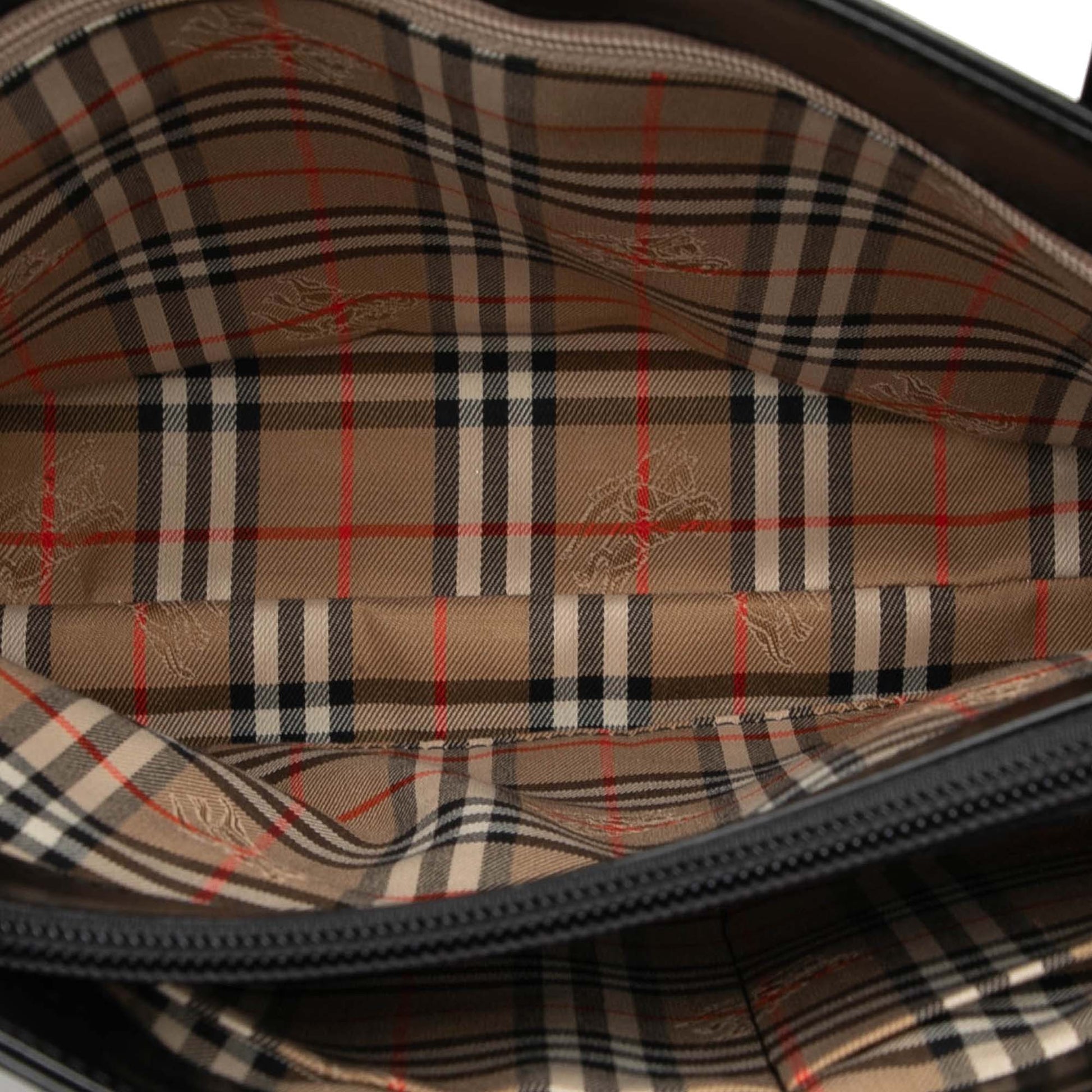 Burberry House Check Trimmed Leather Handbag
