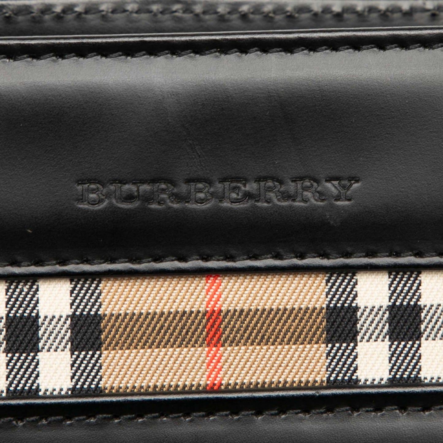 Burberry House Check Trimmed Leather Handbag