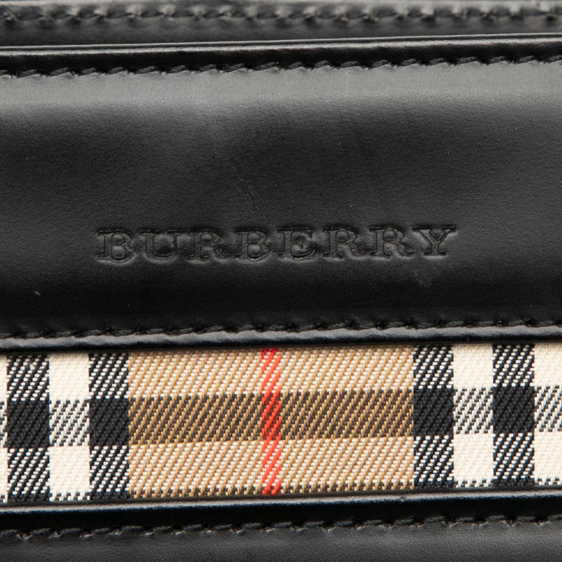 Burberry House Check Trimmed Leather Handbag