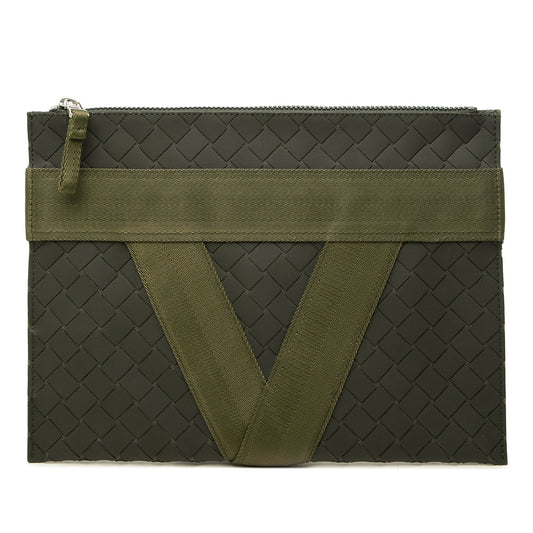 Bottega Veneta Rubber Intreccio Buffer Clutch — Green