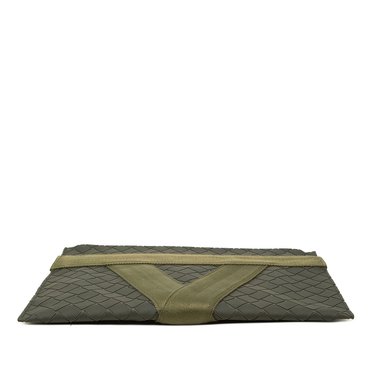 Bottega Veneta Rubber Intreccio Buffer Clutch — Green