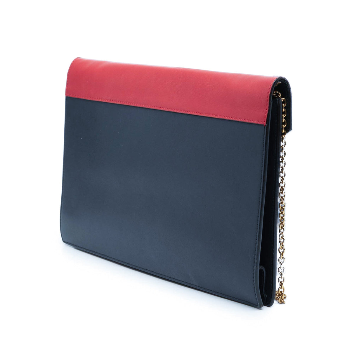 Celine Large Tricolor Leather Pocket Envelope Flap on Chain