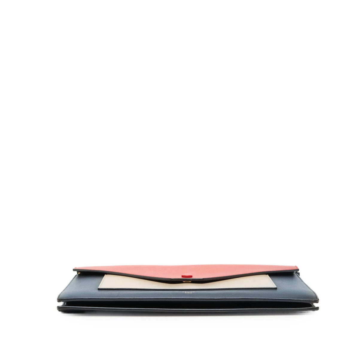 Celine Large Tricolor Leather Pocket Envelope Flap on Chain