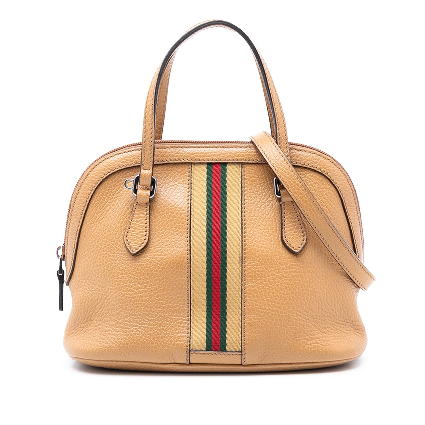Mini Leather Web Dome Satchel