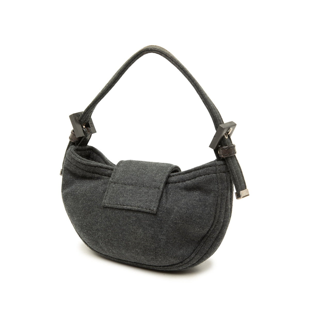 Fendi Mini Wool Croissant Handbag — Gray