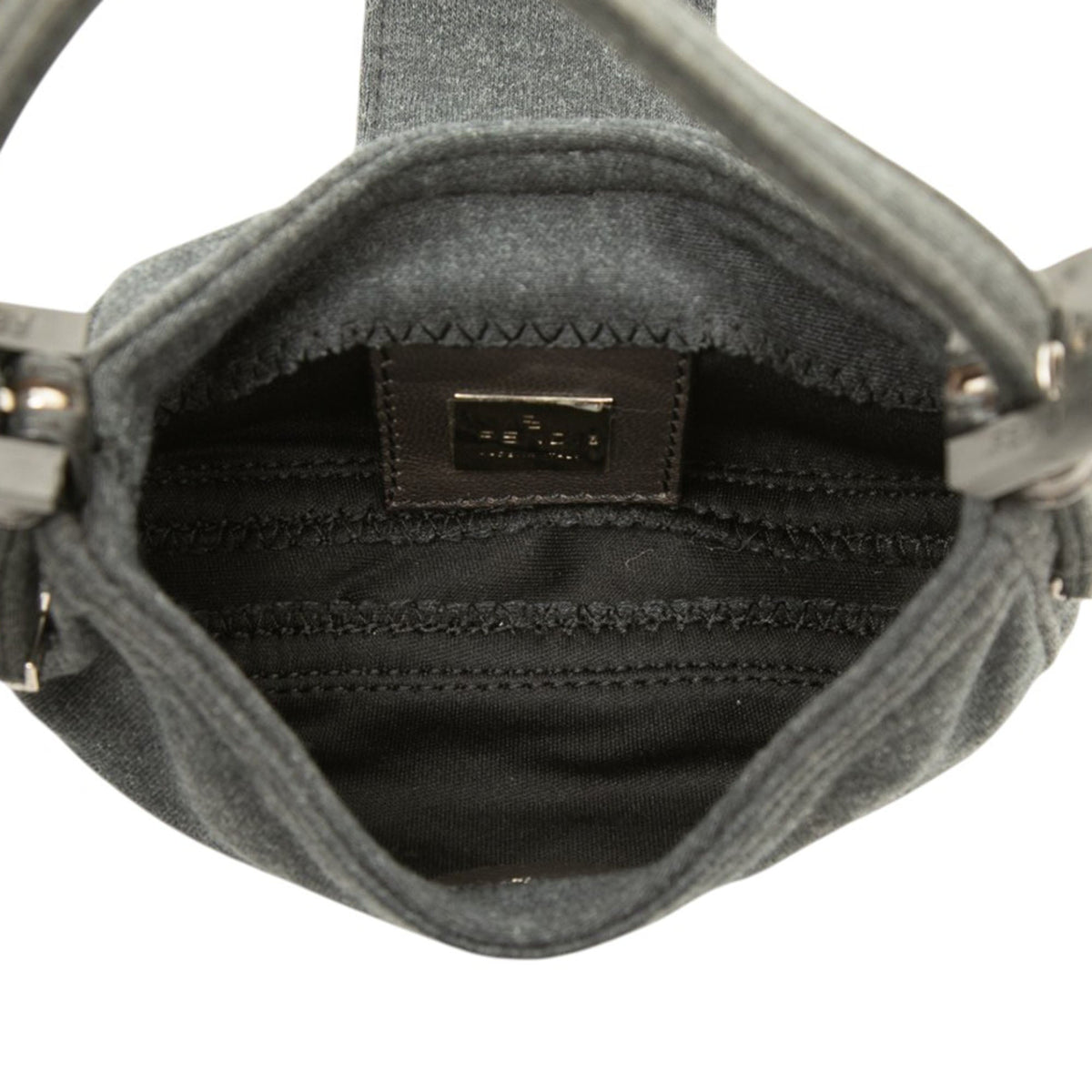 Fendi Mini Wool Croissant Handbag — Gray