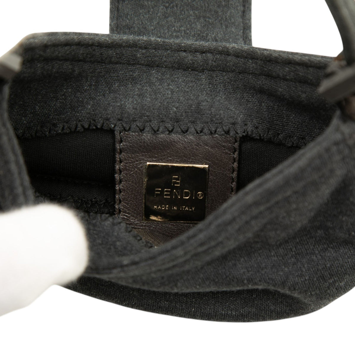 Fendi Mini Wool Croissant Handbag — Gray