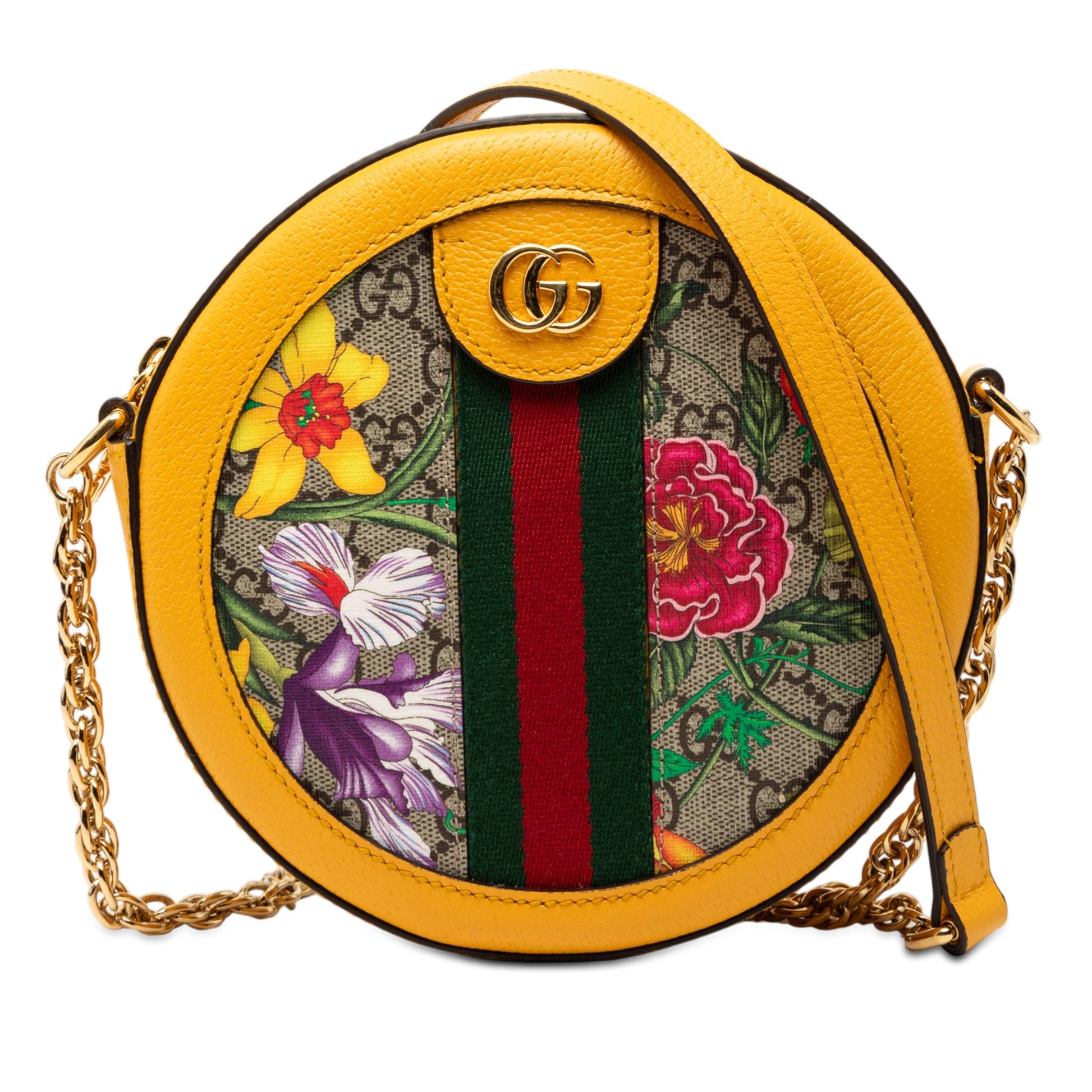 Gucci Mini GG Supreme Flora Ophidia Round Crossbody