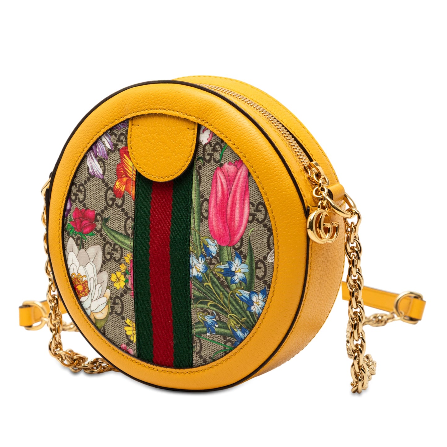 Gucci Mini GG Supreme Flora Ophidia Round Crossbody