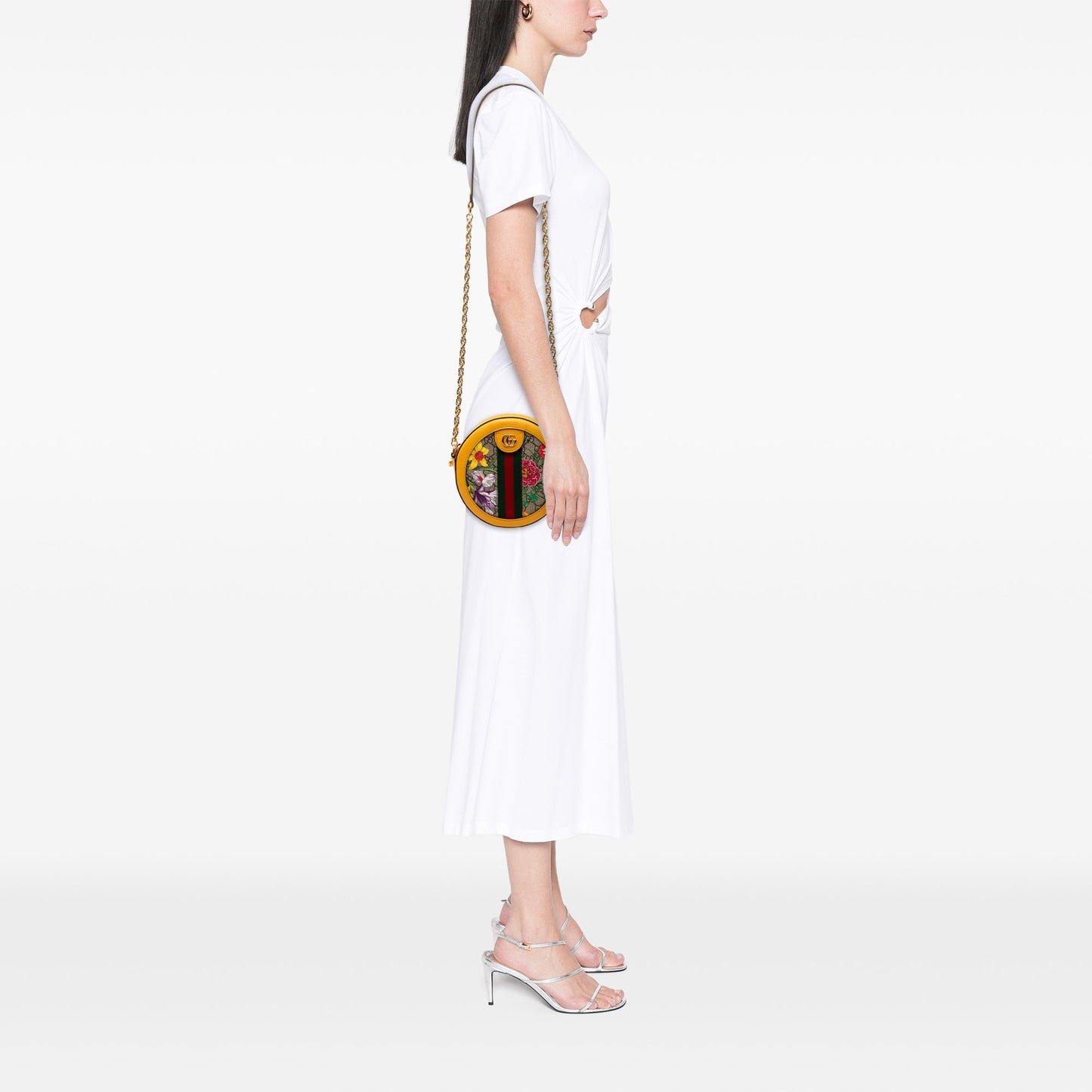 Gucci Mini GG Supreme Flora Ophidia Round Crossbody