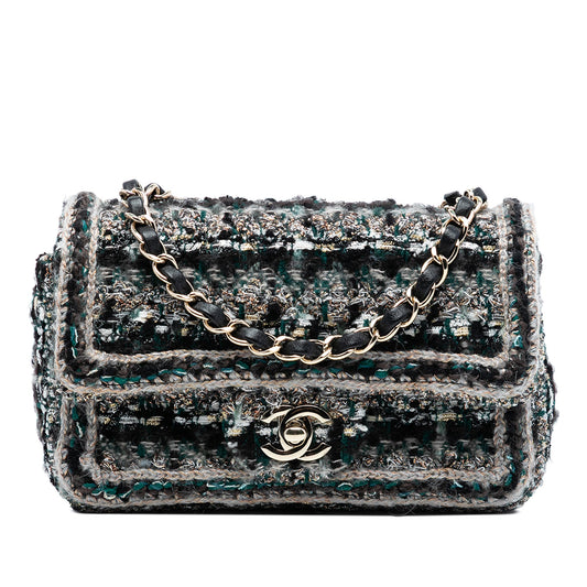 Chanel Mini Rectangular Classic Tweed Braided Single Flap