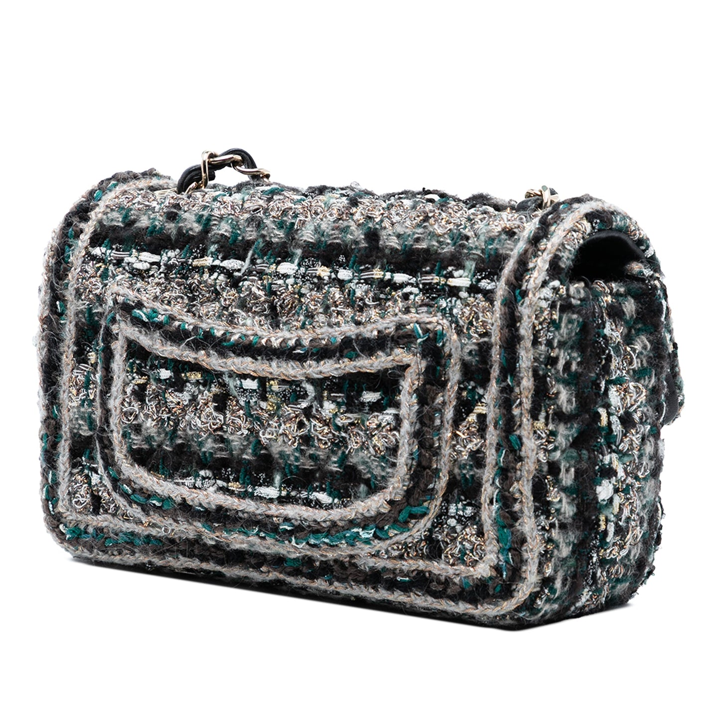 Chanel Mini Rectangular Classic Tweed Braided Single Flap