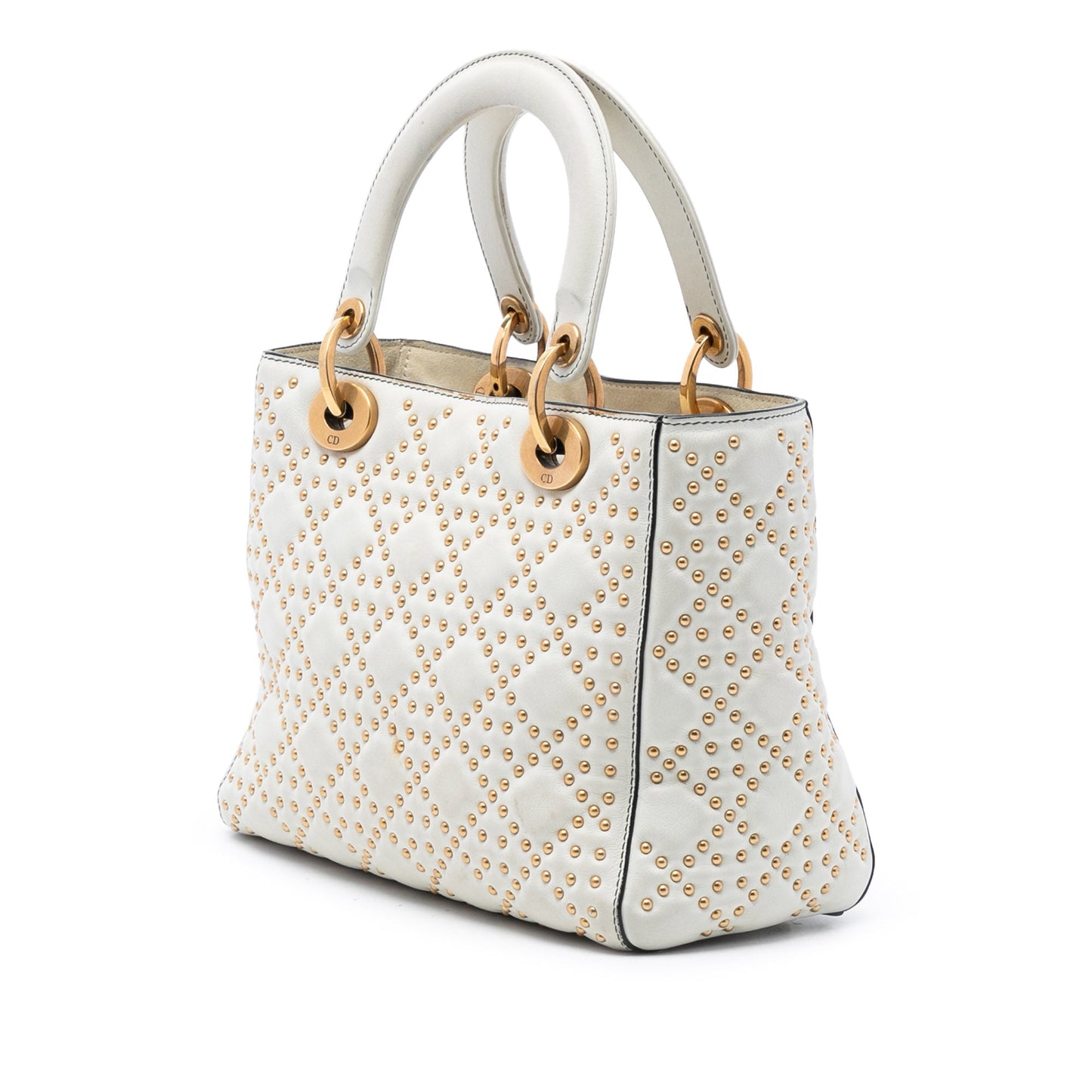 Dior Medium Lambskin Cannage Studded Supple Lady Dior