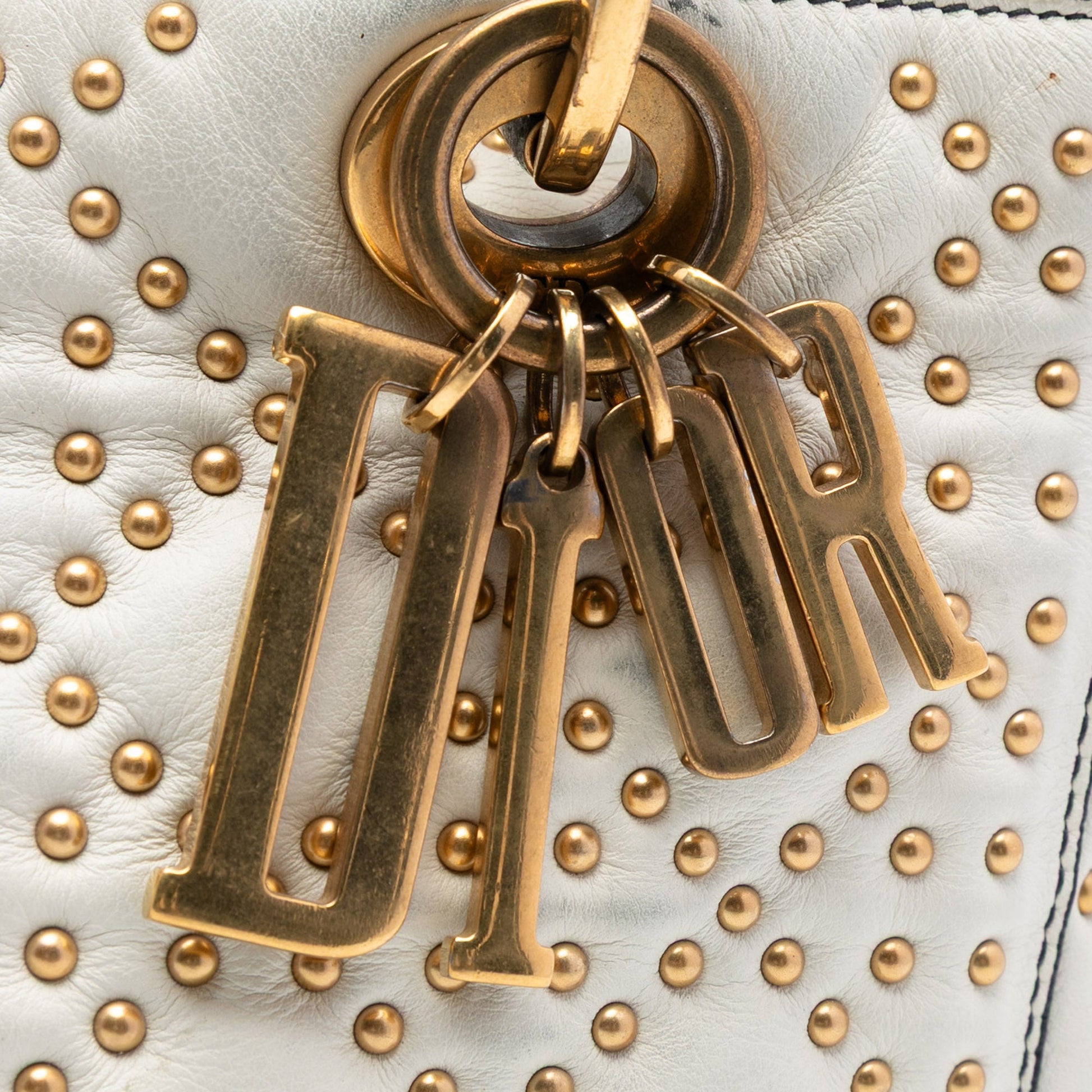 Dior Medium Lambskin Cannage Studded Supple Lady Dior