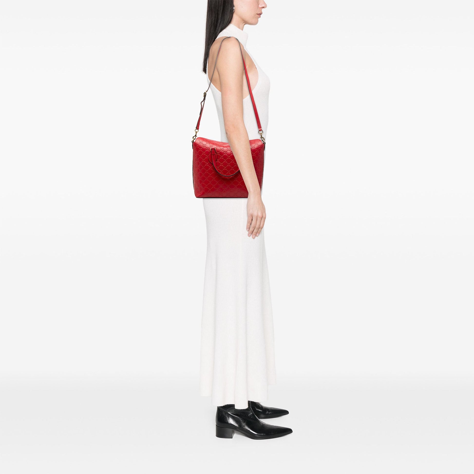 Gucci Guccissima Linea A Fold Over Satchel