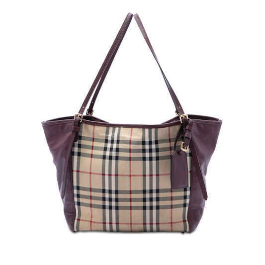 Burberry Small Haymarket Check Canvas and Leather Canterbury Tote