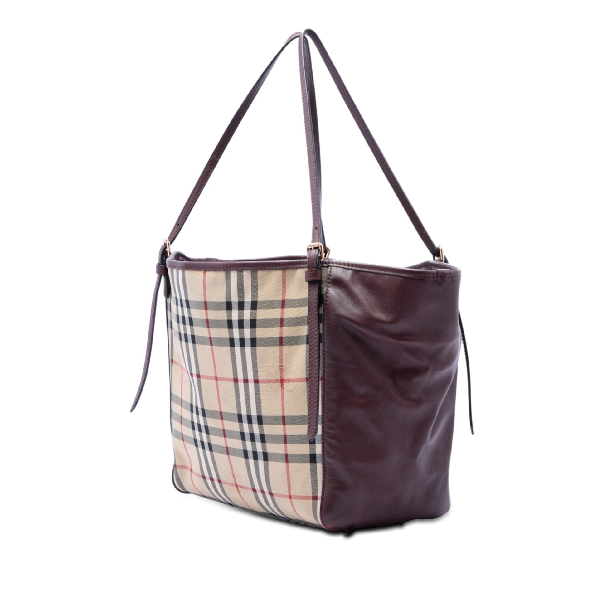 Burberry Small Haymarket Check Canvas and Leather Canterbury Tote