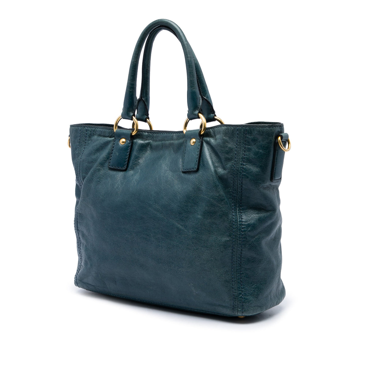 Prada Vitello Shine Front Pocket Convertible Tote