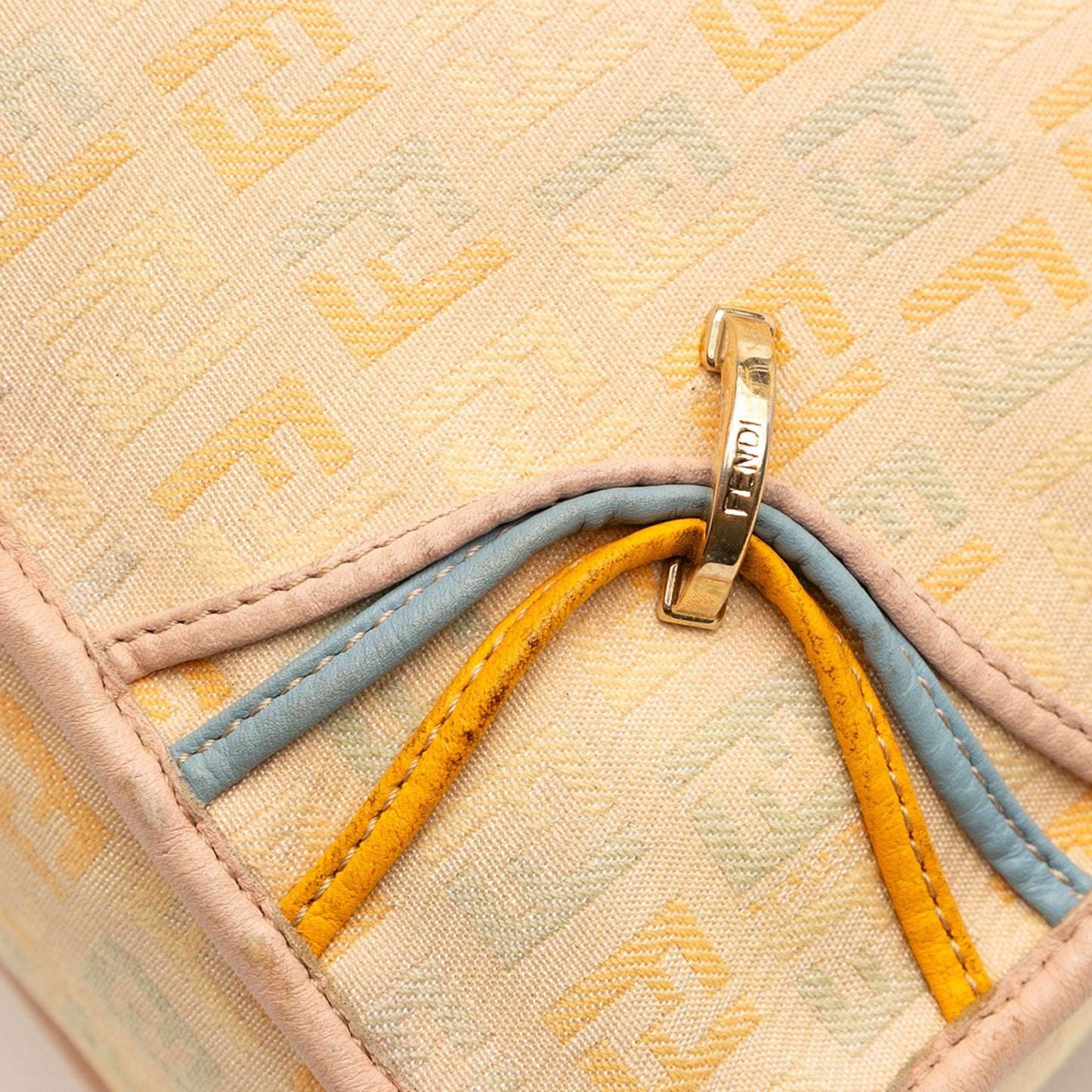 Fendi Zucchino Canvas F Charm Crossbody