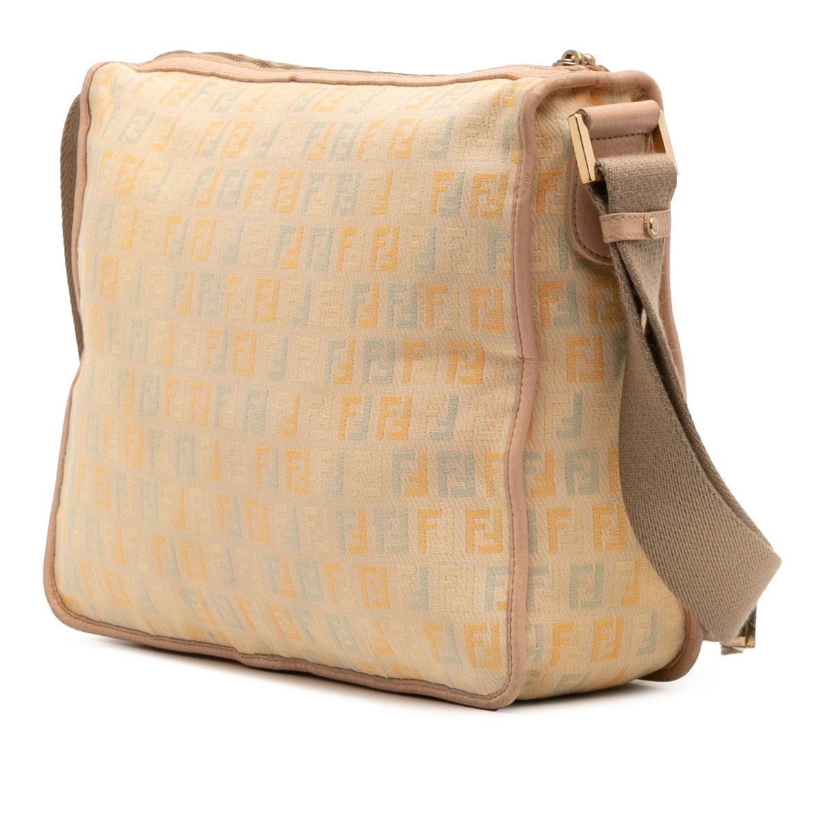 Fendi Zucchino Canvas F Charm Crossbody