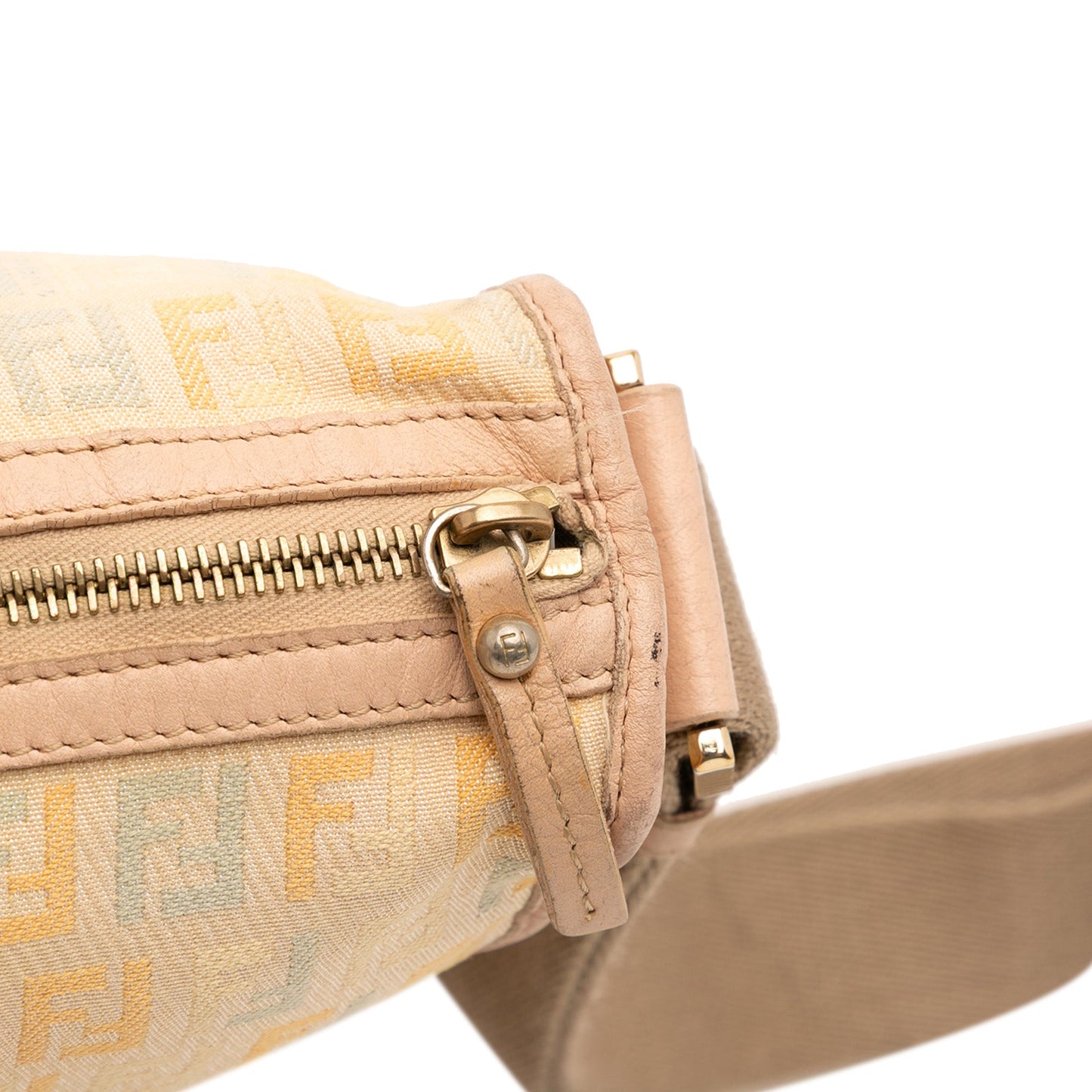 Fendi Zucchino Canvas F Charm Crossbody