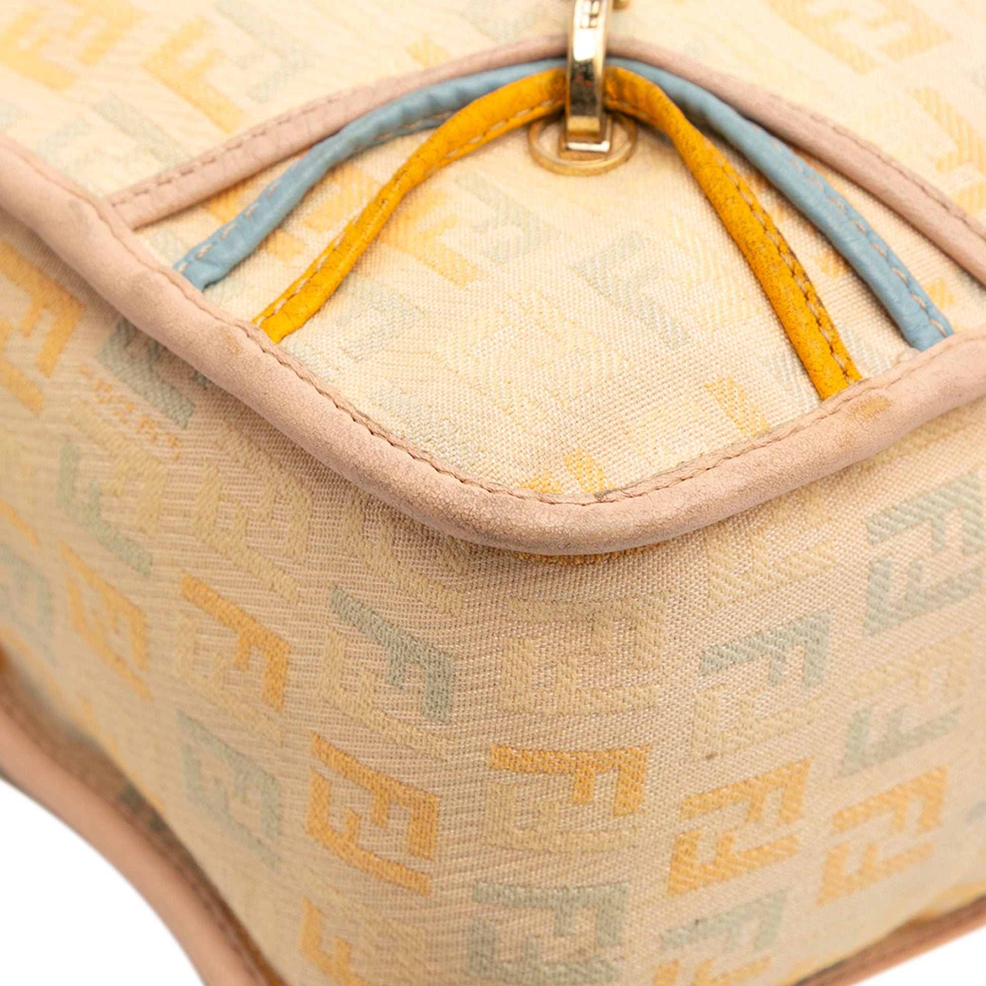 Fendi Zucchino Canvas F Charm Crossbody