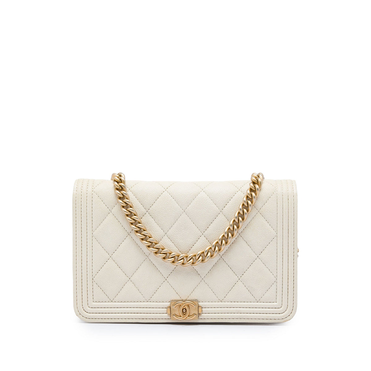 Chanel Quilted Caviar Boy Wallet on Chain