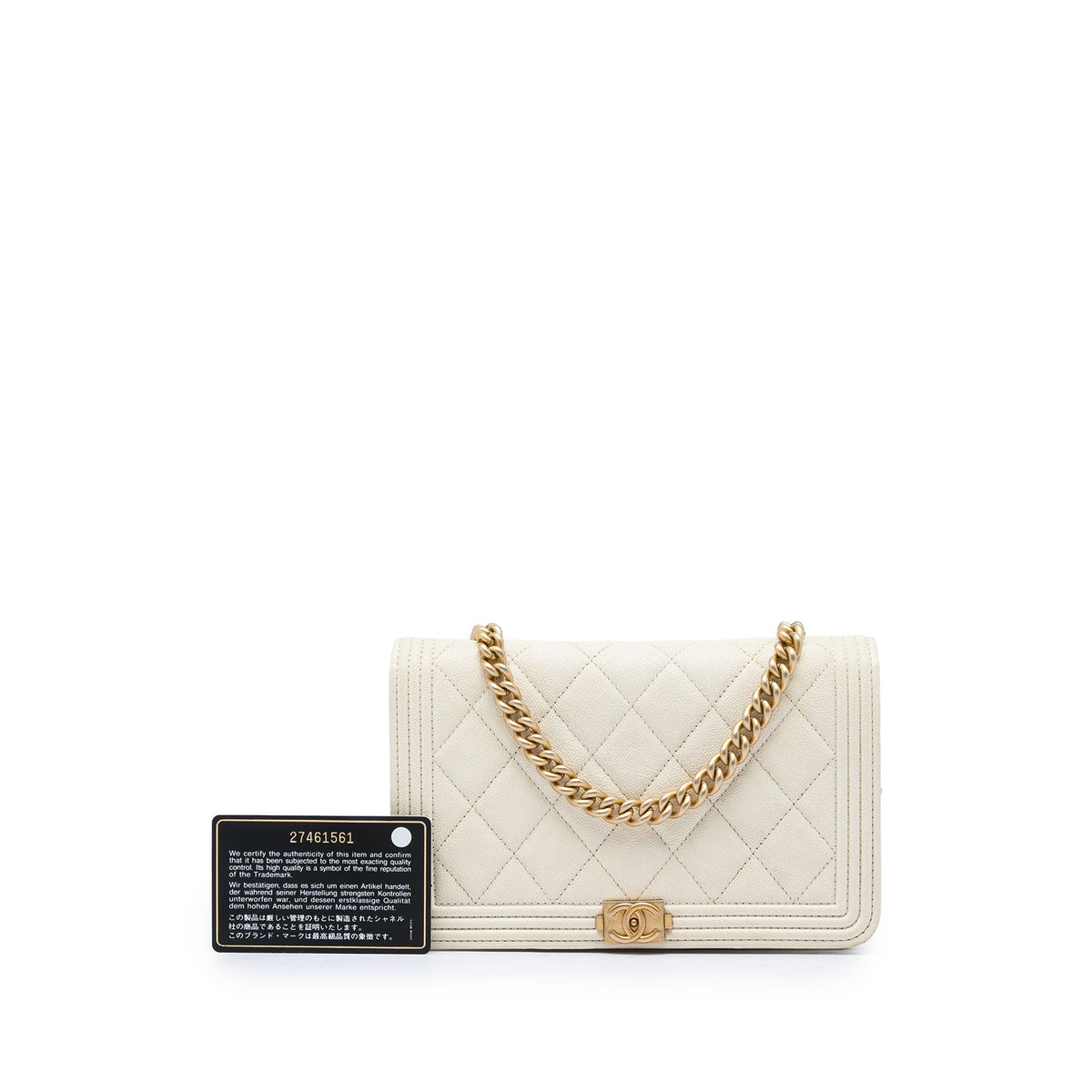 Chanel Quilted Caviar Boy Wallet on Chain