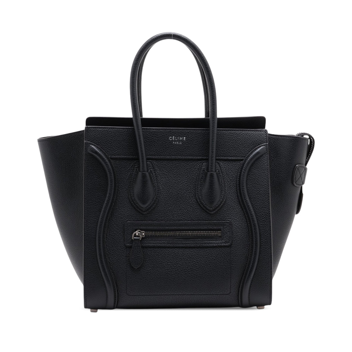 Celine Micro Drummed Calfskin Luggage Tote — Black