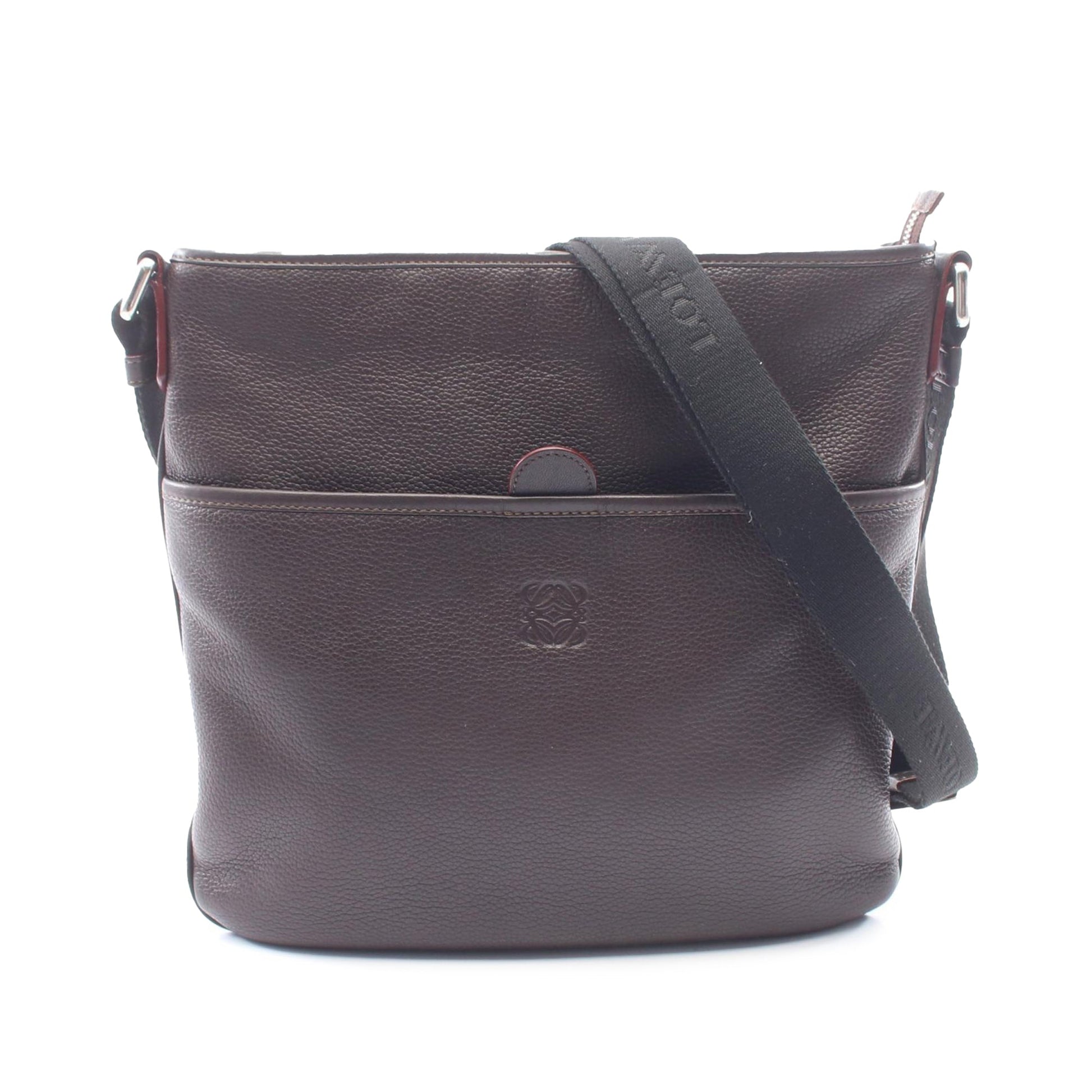LOEWE Anagram Leather Messenger Bag